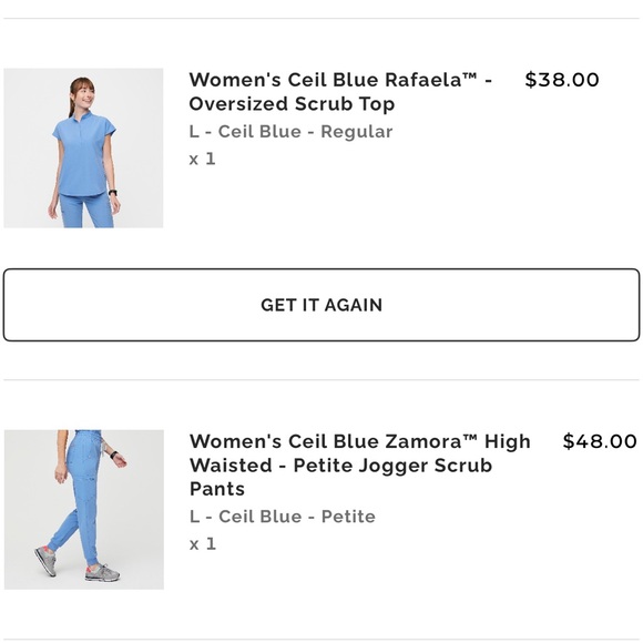 FIGS Scrub Set in Ceil Blue- Rafaela Top, High Waisted Joggers - Picture 5 of 5